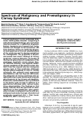 Cover page: Spectrum of malignancy and premalignancy in Carney syndrome.