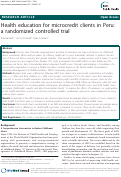 Cover page: Health education for microcredit clients in Peru: A randomized controlled trial