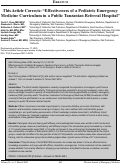 Cover page: This Article Corrects: “Effectiveness of a Pediatric Emergency Medicine Curriculum in a Public Tanzanian Referral Hospital”