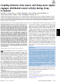 Cover page: Coupling between slow waves and sharp-wave ripples engages distributed neural activity during sleep in humans.