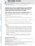 Cover page: Metastatic Breast Cancer Collateral Damage Project (MBCCD): Scale development and preliminary results of the Survey of Health, Impact, Needs, and Experiences (SHINE)