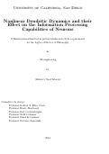 Cover page: Nonlinear Dendritic Dynamics and their Effect on the Information Processing Capabilities of Neurons /