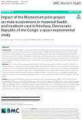 Cover page: Impact of the Momentum pilot project on male involvement in maternal health and newborn care in Kinshasa, Democratic Republic of the Congo: a quasi-experimental study