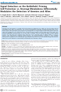 Cover page: Signal Detection on the Battlefield: Priming Self-Protection vs. Revenge-Mindedness Differentially Modulates the Detection of Enemies and Allies