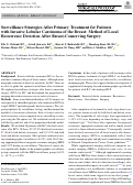 Cover page: Surveillance Strategies After Primary Treatment for Patients with Invasive Lobular Carcinoma of the Breast: Method of Local Recurrence Detection After Breast-Conserving Surgery.