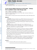 Cover page: Issues around childhood disclosure of HIV status – findings from a qualitative study in West Bengal, India