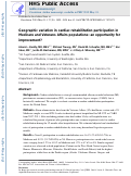 Cover page: Geographic Variation in Cardiac Rehabilitation Participation in Medicare and Veterans Affairs Populations