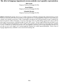 Cover page: The effect of language impairment on non-symbolic exact quantity representation