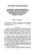Cover page: Reaching Across Difference: Extending Equality's Reach to Encompass Governmental Programs That Solely Benefit Women