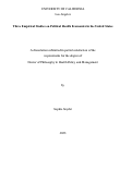 Cover page: Three Empirical Studies on Political Health Economics in the United States