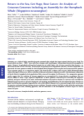 Cover page: Return to the sea, get huge, beat cancer: an analysis of cetacean genomes including an assembly for the humpback whale (Megaptera novaeangliae)