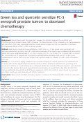 Cover page: Green tea and quercetin sensitize PC-3 xenograft prostate tumors to docetaxel chemotherapy