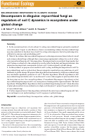 Cover page: Decomposers in disguise: mycorrhizal fungi as regulators of soil C dynamics in ecosystems under global change