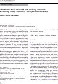 Cover page: Mindfulness-Based Childbirth and Parenting Education: Promoting Family Mindfulness During the Perinatal Period