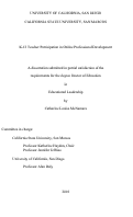 Cover page: K-12 teacher participation in online professional development