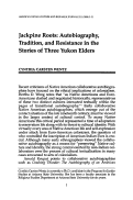 Cover page: Jackpine Roots: Autobiography, Tradition, and Resistance in the Stories of Three Yukon Elders