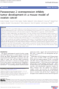 Cover page: Paraoxonase 2 overexpression inhibits tumor development in a mouse model of ovarian cancer