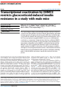 Cover page: Transcriptional coactivation by EHMT2 restricts glucocorticoid-induced insulin resistance in a study with male mice