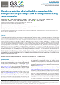 Cover page: Clonal reproduction of Moniliophthora roreri and the emergence of unique lineages with distinct genomes during range expansion.