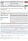 Cover page: Non-numerical features fail to predict numerical performance in real-world stimuli