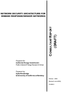 Cover page: Network Security Architecture for Demand Response/Sensor Networks