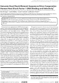 Cover page: Genomic Heat Shock Element Sequences Drive Cooperative Human Heat Shock Factor 1 DNA Binding and Selectivity*