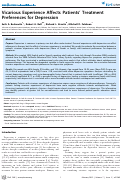 Cover page: Vicarious Experience Affects Patients' Treatment Preferences for Depression