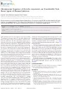 Cover page: Chromosome Sequence of Borrelia miyamotoi, an Uncultivable Tick-Borne Agent of Human Infection