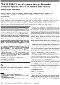 Cover page: 18F-FLT PET/CT as a Prognostic Imaging Biomarker of Disease-Specific Survival in Patients with Primary Soft-Tissue Sarcoma