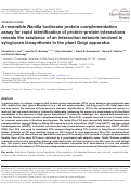 Cover page: A reversible Renilla luciferase protein complementation assay for rapid identification of protein–protein interactions reveals the existence of an interaction network involved in xyloglucan biosynthesis in the plant Golgi apparatus