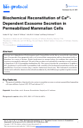 Cover page: Biochemical Reconstitution of Ca2+-Dependent Exosome Secretion in Permeabilized Mammalian Cells.