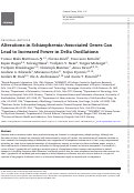 Cover page: Alterations in Schizophrenia-Associated Genes Can Lead to Increased Power in Delta Oscillations