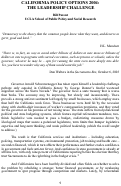 Cover page: Two: California Policy Options 2004: The Leadership Challenge