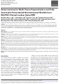 Cover page: Deep Learning for Multi-Tissue Segmentation and Fully Automatic Personalized Biomechanical Models from BACPAC Clinical Lumbar Spine MRI.