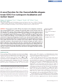 Cover page: A novel function for the Caenorhabditis elegans torsin OOC-5 in nucleoporin localization and nuclear import