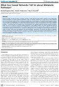 Cover page: What Can Causal Networks Tell Us about Metabolic Pathways?