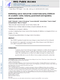 Cover page: Rethinking Cancer Clinical Trial Conduct Induced by COVID-19: An Academic Center, Industry, Government, and Regulatory Agency Perspective