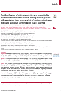 Cover page: The identification of distinct protective and susceptibility mechanisms for hip osteoarthritis: findings from a genome-wide association study meta-analysis of minimum joint space width and Mendelian randomisation cluster analyses