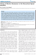 Cover page: Theory of Electric Resonance in the Neocortical Apical Dendrite