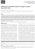 Cover page: Differential variability analysis of single-cell gene expression data.