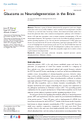 Cover page: Glaucoma as Neurodegeneration in the Brain