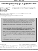 Cover page: Prehospital Lactate Predicts Need for Resuscitative Care in Non-hypotensive Trauma Patients