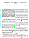 Cover page: Information Losses in Neural Classifiers From Sampling