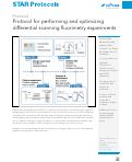 Cover page: Protocol for performing and optimizing differential scanning fluorimetry experiments.