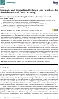 Cover page: Semantic and Generalized Entropy Loss Functions for Semi-Supervised Deep Learning