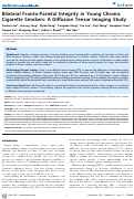 Cover page: Bilateral Fronto-Parietal Integrity in Young Chronic Cigarette Smokers: A Diffusion Tensor Imaging Study