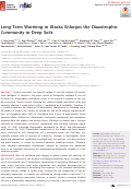 Cover page: Long-Term Warming in Alaska Enlarges the Diazotrophic Community in Deep Soils