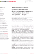 Cover page: Deep learning automates detection of wall motion abnormalities via measurement of longitudinal strain from ECG-gated CT images