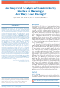 Cover page: An Empirical Analysis of Noninferiority Studies in Oncology: Are They Good Enough?