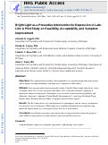 Cover page: Bright Light as a Preventive Intervention for Depression in Late-Life: A Pilot Study on Feasibility, Acceptability, and Symptom Improvement